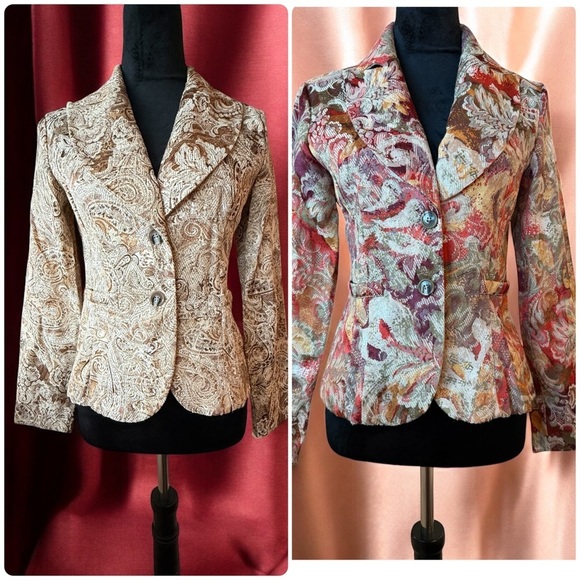 Set of 2 Blazers - Milto Color witj Notched Lapel and Silky Texture - Picture 1 of 8